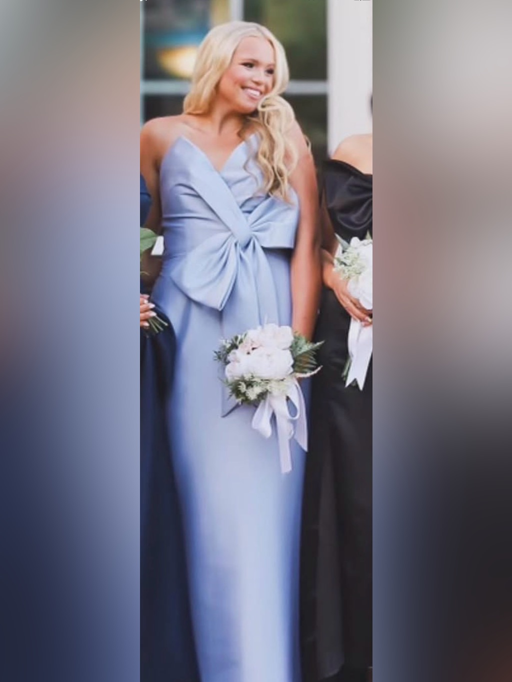 Mac Duggal Light Blue Formal Dress With Front Bow